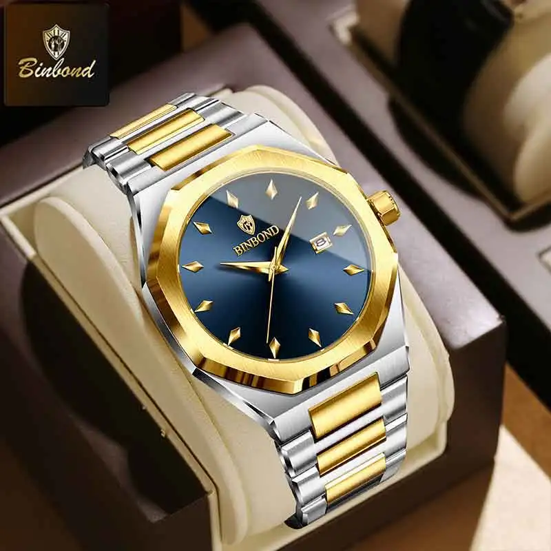 Smartwatch Branded Watches For Men - BINBOND Męski Zegarek Kwarcowy Top Marki,