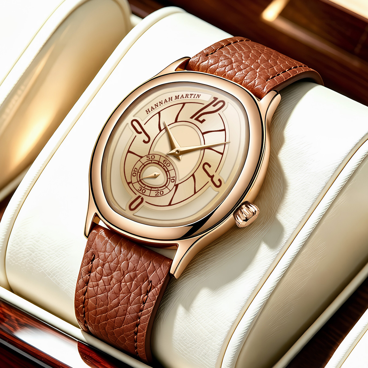 Anti-Magnetic Watch - HANNAH MARTIN Zegarek Modowy Skórzany 40mm