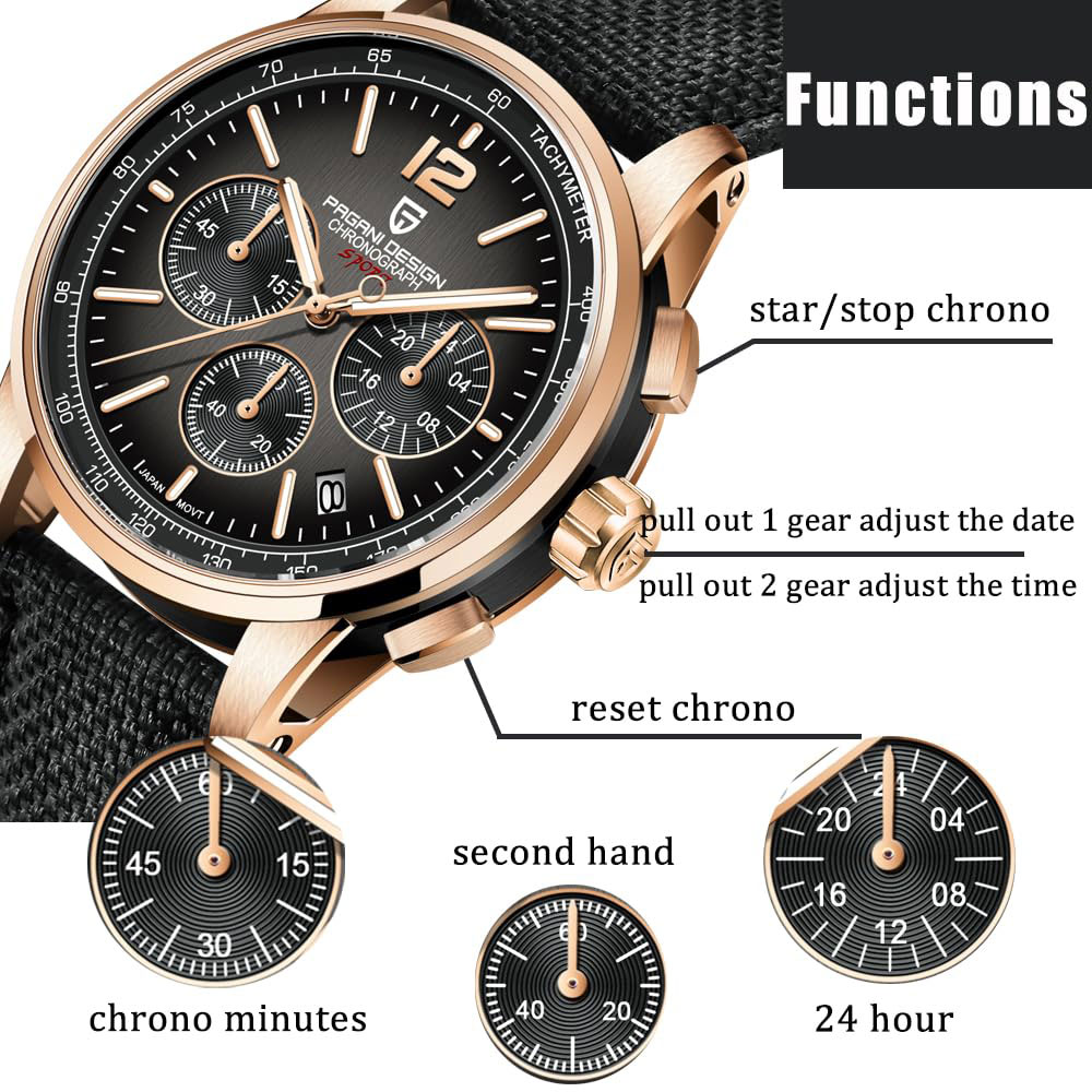Anti-Magnetic Watch - PAGANI DESIGN Nowy Męski Zegarek 41mm