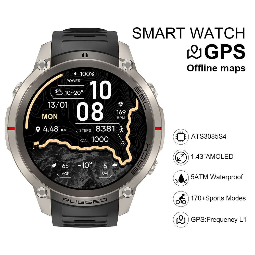 Smartwatch Sports Watches For Men - Smartwatch 2026 DM59 z mapami offline,