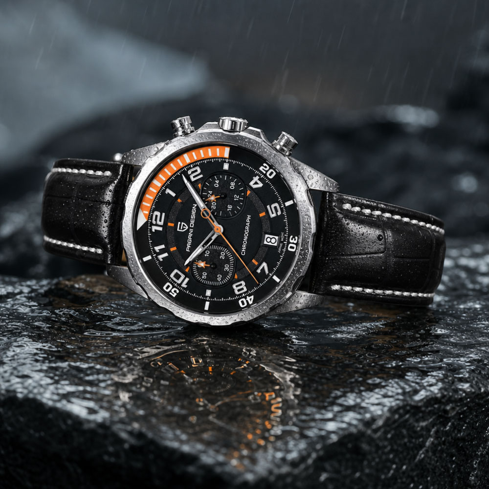 Anti-Magnetic Watch - PAGANI DESIGN Klasyczny skórzany zegarek męski