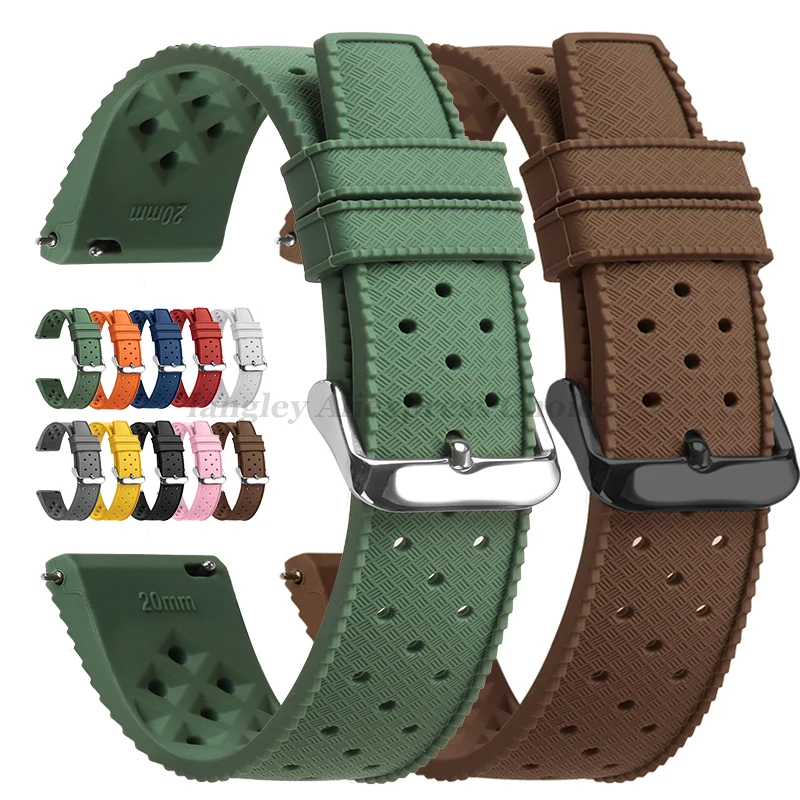 Seiko Watches Smartwatch - Tropikalny silikonowy pasek do zegarka Quick