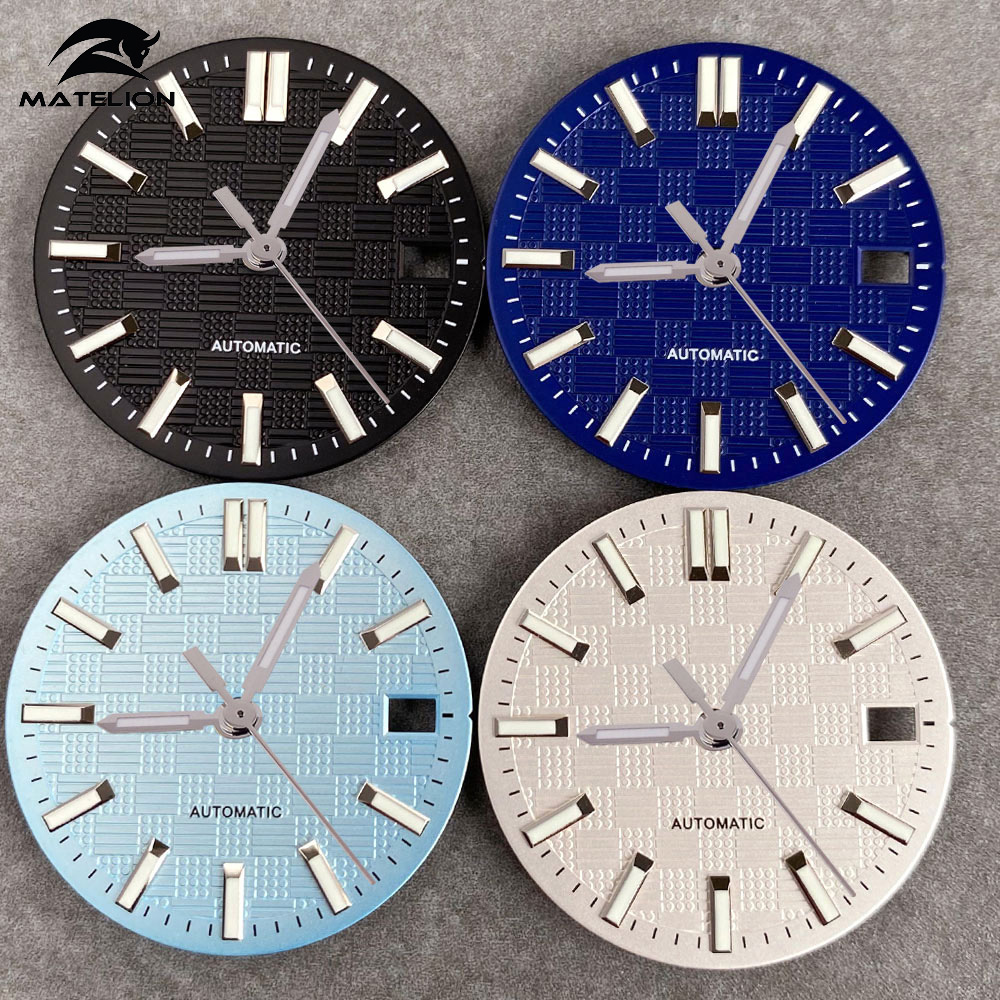 Luminous Dial Face - Czarno-Biało-Błękitna Tarcza Zegarka Mod Luminous 28.5mm