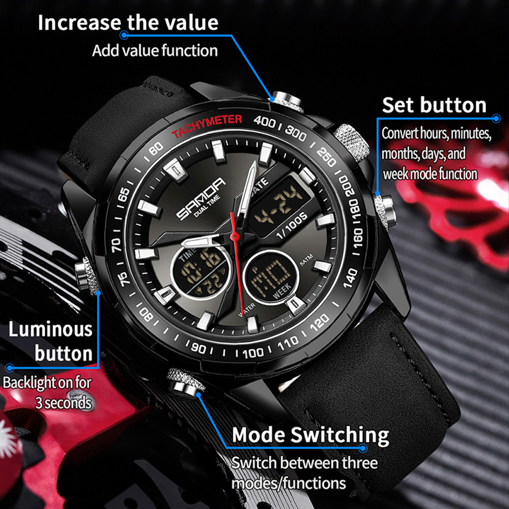 Zegarek męski SANDA Luxury Chr – Smartwatch Branded Watches For Men recenzja i cena