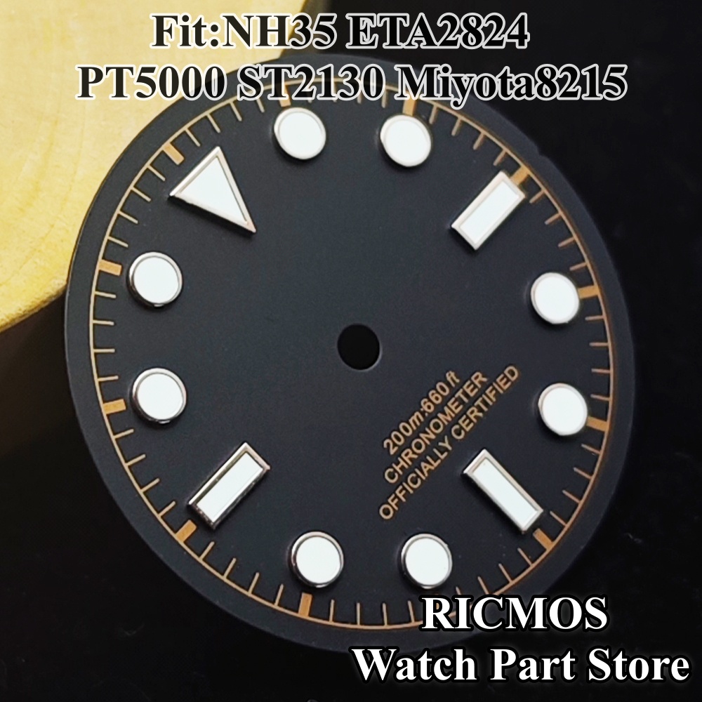 Czarna tarcza zegarka 28,5 mm  – Luminous Dial Face recenzja i cena