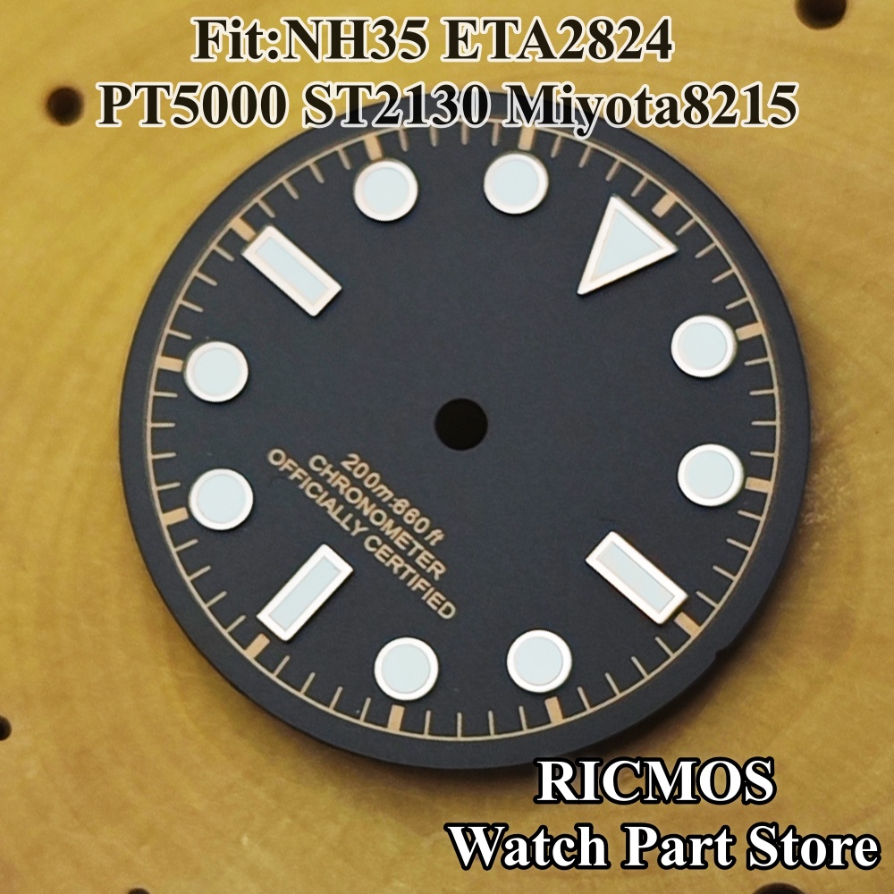 Czarna tarcza zegarka 28,5 mm  – Luminous Dial Face recenzja i cena